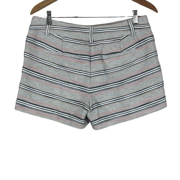 Ann Taylor LOFT Riviera Shorts Womens 6 Gray Cotton Linen Striped Preppy Coastal - Picture 4 of 8